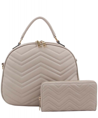 Small Woman Satchel Classic Top Handle Purse LQ121-1W GRAY